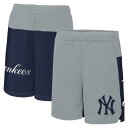 アウタースタッフ ヤンキース ショーツ ハーフパンツ 灰色 グレー ジュニア キッズ 【 OUTERSTUFF YANKEES 7TH INNING STRETCH SHORTS - BOYS' GRADE SCHOOL / GREY 】 ベビー マタニティ ボトムス