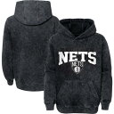 アウタースタッフ ネッツ フーディー パーカー 黒色 ブラック ジュニア キッズ 【 OUTERSTUFF NETS MINERAL WASH BACK-TO-BACK PULLOVER HOODIE - BOYS' GRADE SCHOOL / BLACK 】 ベビー マタニティ トップス