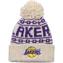 レイカーズ ニット 白色 ホワイト ニューエラ ジュニア キッズ 【 NEW ERA NEW ERA LAKERS SPORT KNIT HAT - GIRLS' GRADE SCHOOL / WHITE 】 ベビー マタニティ キャップ 帽子 キャップ