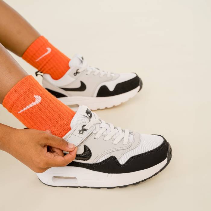 ナイキ Nike 【 Air Max 1 Easyon Boys' Preschool Summit White/White/Black 】 マックス キッズ ベビー マタニティ キッズファッション 靴 スニーカー 白色 ホワイト 黒色 ブラック