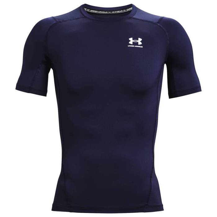 アンダーアーマー Under Armour 【 Heatgear Armour Compression S/S Football T-Shirt Men's White/Midnight Navy 】 コンプレッション 半袖 Tシャツ フットボール Tシャツ メンズ 白色 ホワイト 紺色 ネイビー