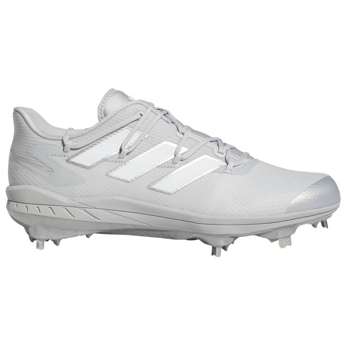 アディダス Adidas 【 Adizero Afterburner 8 Men's Light Grey/White/Silver Metallic 】 アデ...