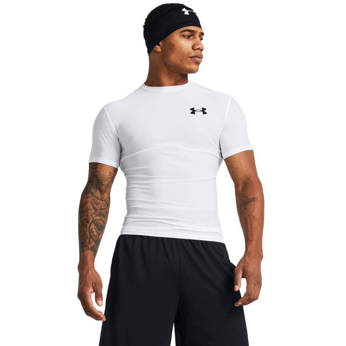 アンダーアーマー Under Armour 【 Heatgear Og Compression Short Sleeve Men's White/Black 】 コンプレッション Sleeve スリーブ メンズ 白色 ホワイト 黒色 ブラック