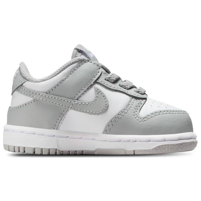 ナイキ Nike 【 Dunk Low Boys' Toddler White/Light Smoke Grey/White 】 ダンクロー キッズ ベビー ..
