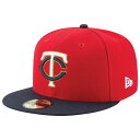 ニューエラ New Era 【 Twins 59Fifty Authentic Cap Adult Red/Navy 】 ツインズ オーセンティック キャップ 帽子 バッグ 小物 ブランド雑貨 帽子 メンズ帽子 キャップ ユニセックス Red 赤・レッド 紺色 ネ