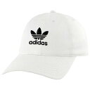 アディダス Adidas Originals 【 Washed Relaxed Strapback Men's White/Black 】 バッグ 小物 ブランド雑貨 帽子 メンズ帽子 キャップ メンズ 白色 ホワイト 黒色 ブラック