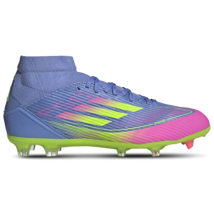 アディダス Adidas 【 F50 League Mid Fg/Mg Women's Blue Fusion/Lucid Lemon/Lucid Pink 】 ミッド ..