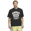 アディダス Adidas 【 Worldwide Hoops Logo Graphic Basketball T-Shirt Men's Black/Off White 】 ロゴ グラフィック バスケットボール Tシャツ メンズファッション トップス Tシャツ カットソー メンズ 黒色 ブラ