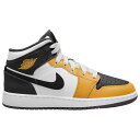 ナイキ ジョーダン Jordan 【 Air 1 Mid Boys' Grade School Yellow Ochre/Black/White 】 ミッド キッズ ベビー マタニティ キッズファッション 靴 スニーカー yellow 黄色・イエロー 黒色 ブラック 白色 ホワイ