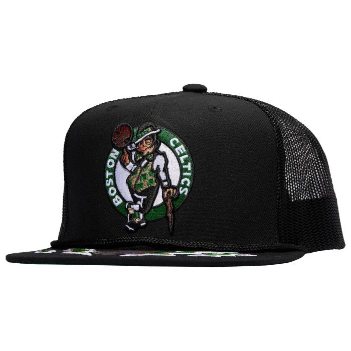ミッチェル&ネス Mitchell & Ness 【 Celtics Recharge Trucker Hat Men's Black/Green 】 セルティックス トラッカー バッグ 小物 ブランド雑貨 帽子 メンズ帽子 キャップ メンズ 黒色 ブラック green 緑・グリー