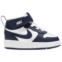 ナイキ Nike 【 Court Borough Mid 2 Boys' Toddler Blue Void/Signal Blue/White 】 コート ミ...