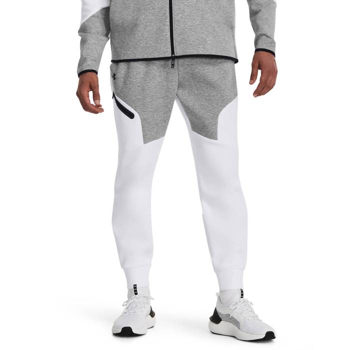 アンダーアーマー Under Armour 【 Unstoppable Fleece Joggers Men's Mod Grey/White/White 】 フリース ジョガーパンツ メンズファッション ズボン パンツ メンズ 灰色 グレー 白色 ホワイト