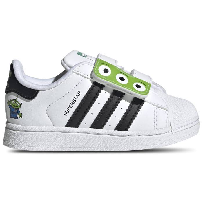 アディダス Adidas Originals 【 Superstar Boys' Toddler White/Black/Semi Solar Green 】 Superstar..