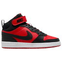 ナイキ Nike 【 Court Borough Mid 2 Boys' Grade School University Red/Black 】 コート ミッド キッズ ベビー マタニティ キッズファッション 靴 スニーカー Red 赤・レッド 黒色 ブラック(4)
