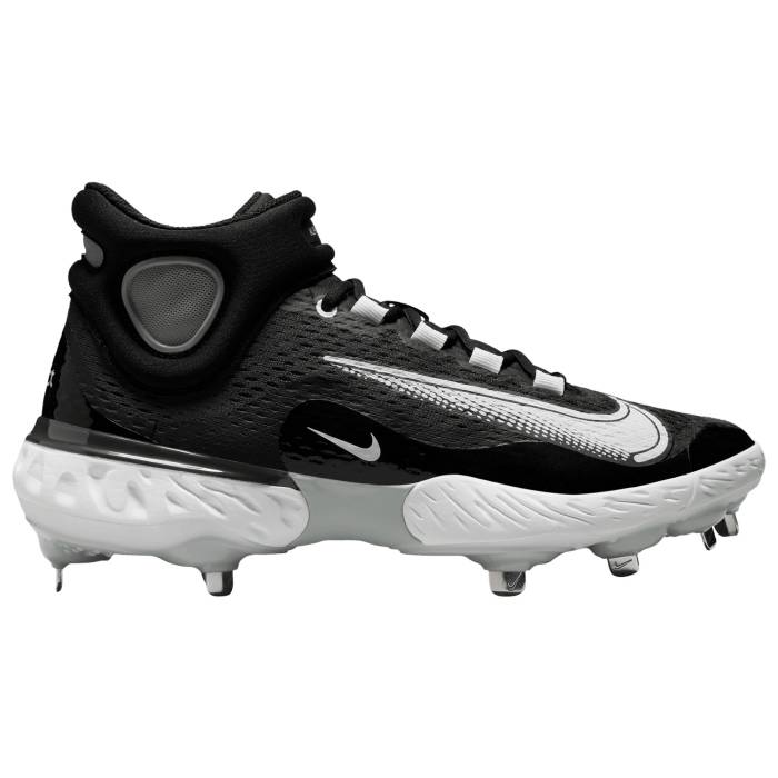 ナイキ Nike 【 Alpha Huarache Elite 4 Mid Cleats Men's Black/Dark Smoke Grey/White 】...