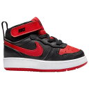 ナイキ Nike 【 Court Borough Mid 2 Boys' Toddler Black/University Red/White 】 コート ミッ...