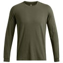 アンダーアーマー Under Armour 【 Icon Charged Cotton Long Sleeve Men's Marine Od Green/Black 】 アイコン Sleeve スリーブ メンズファッション トップス Tシャツ カットソー メンズ green 緑・グリーン 黒色 ブラ