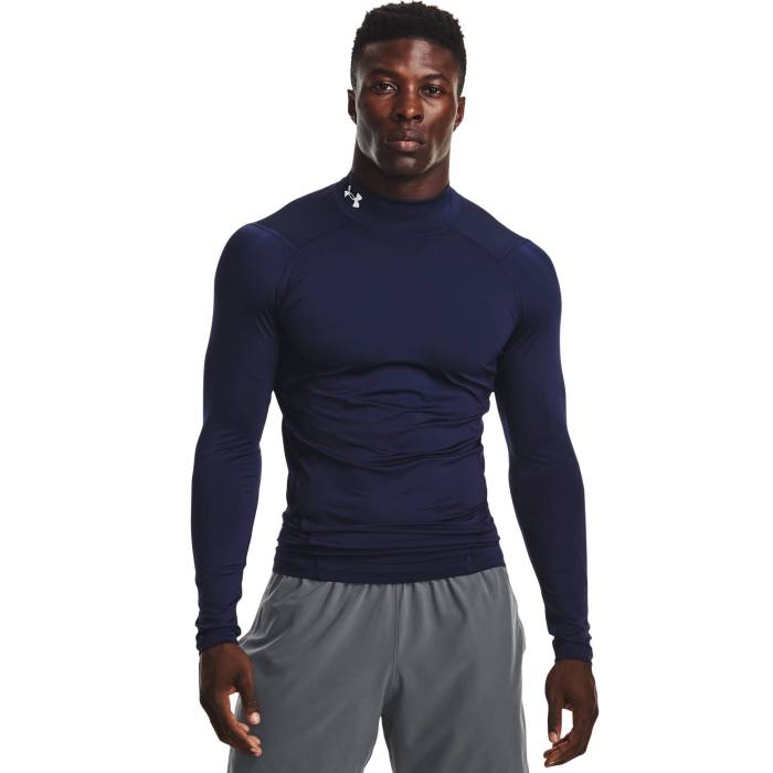 アンダーアーマー Under Armour 【 Hg Armour Comp Mock Long Sleeve Men's Midnight Navy/Whit...