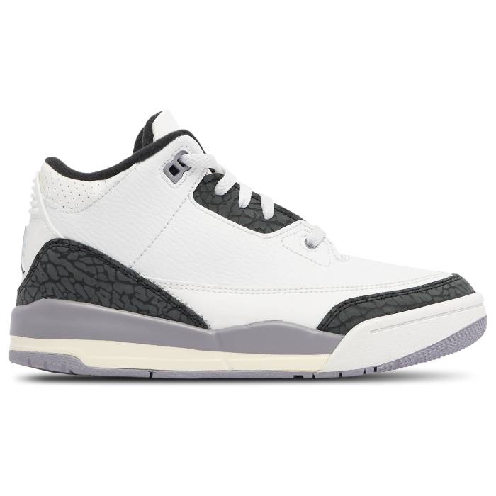 ナイキ ジョーダン Jordan 【 Retro 3 Boys' Preschool White/Red/Grey 】 レトロ キッズ ベビー マタニティ キッズファッション 靴 スニーカー 白色 ホワイト Red 赤・レッド 灰色 グレー(4)