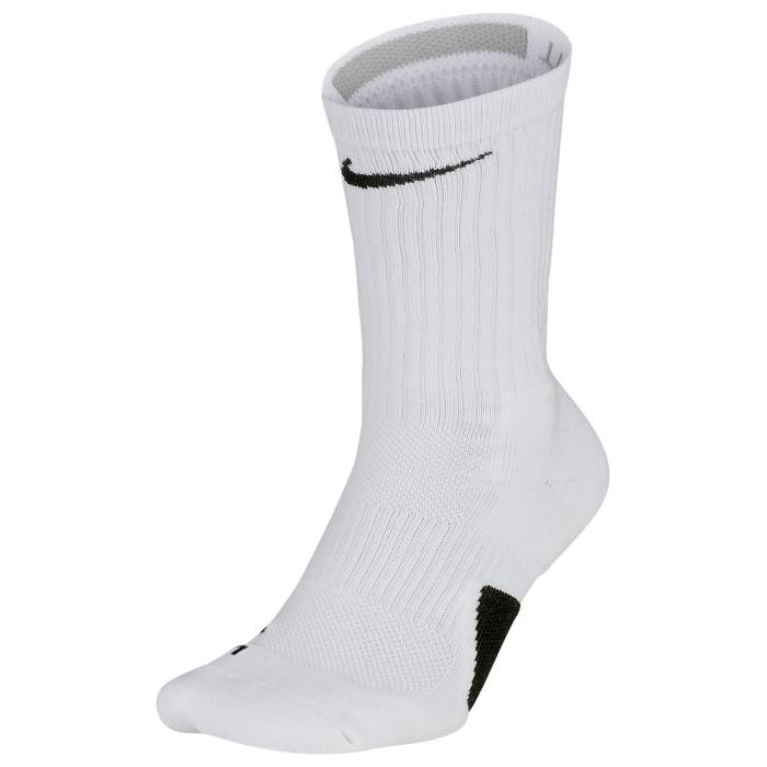 ナイキ Nike 【 Elite Crew Socks Unisex White/Black 】 エリート クルー ソックス・靴下 ユニセックス 白色 ホワイト 黒色 ブラック