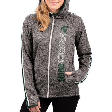 G-III FOR HER レディース ミシガン スケートボード Gray灰色 グレイ フリー レディースファッション トップス パーカー 【 Womens Michigan State Spartans Grey Free Agent Full-zip Hoodie 】 Color