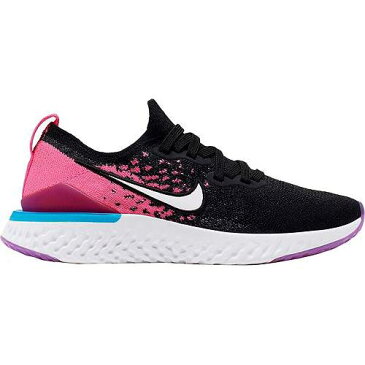 ナイキ NIKE エピック リアクト フライニット スニーカー 運動靴 黒 ブラック ピンク ブラスト KIDS' 【 EPIC BLACK PINK NIKE GRADE SCHOOL REACT FLYKNIT 2 RUNNING SHOES BLAST 】 キッズ ベビー マタニティ