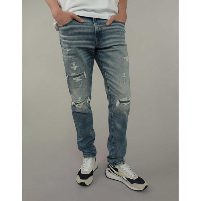 アメリカンイーグル American Eagle 【 Ae Airflex+ Athletic Skinny Patched Jean Men 】 スキニー メンズファッション オーダーメイド ズボン パンツ メンズ