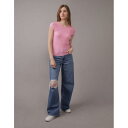 アメリカンイーグル American Eagle 【 Ae Hey Baby Ribbed T-Shirt Women 】 Tシャツ レディースファッション トップス Tシャツ カットソー レディース(4)