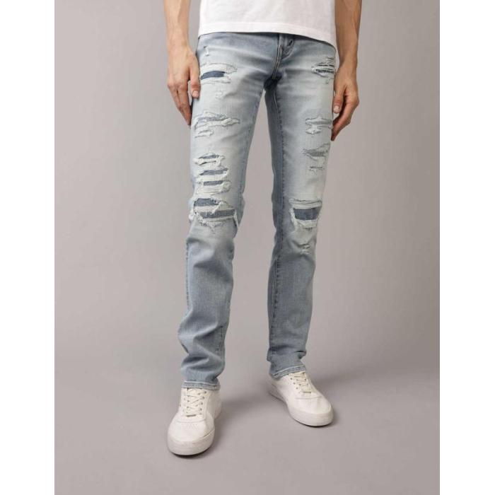 アメリカンイーグル American Eagle 【 Ae Airflex+ Slim Patched Jean Men 】 slim スリム メンズファッション オーダーメイド ズボン パンツ メンズ