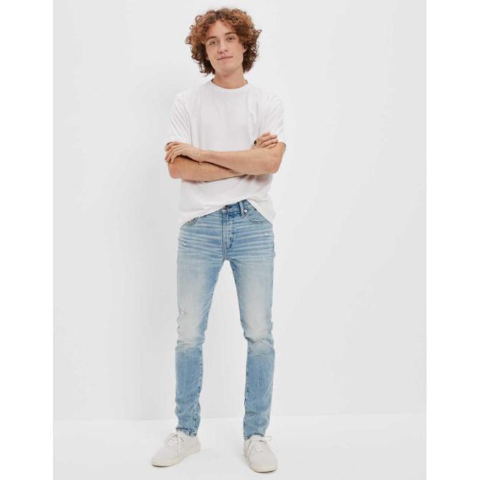 アメリカンイーグル American Eagle 【 Ae Airflex+ Distressed Skinny Jean Men 】 スキニー メンズファッション オーダーメイド ズボン パンツ メンズ