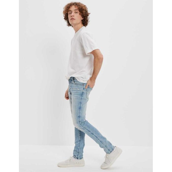 アメリカンイーグル American Eagle 【 Ae Airflex+ Distressed Skinny Jean Men 】 スキニー メンズファッション オーダーメイド ズボン パンツ メンズ