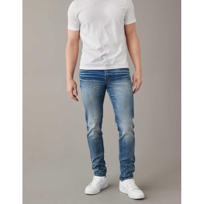 アメリカンイーグル American Eagle 【 Ae Airflex+ Distressed Skinny Jean Men 】 スキニー メンズファッション オーダーメイド ズボン パンツ メンズ