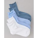 アメリカンイーグル American Eagle 【 Ae Ruffle Trim Boyfriend Socks 3-Pack Women 】 ソックス・靴下...