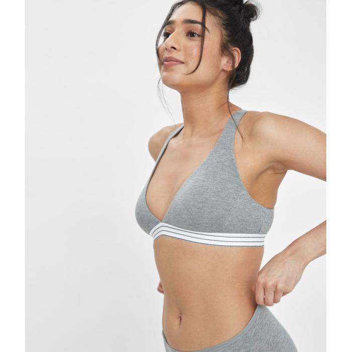 Wearlively  The Cross Back Bralette: Heather Gray Women  heather إ...