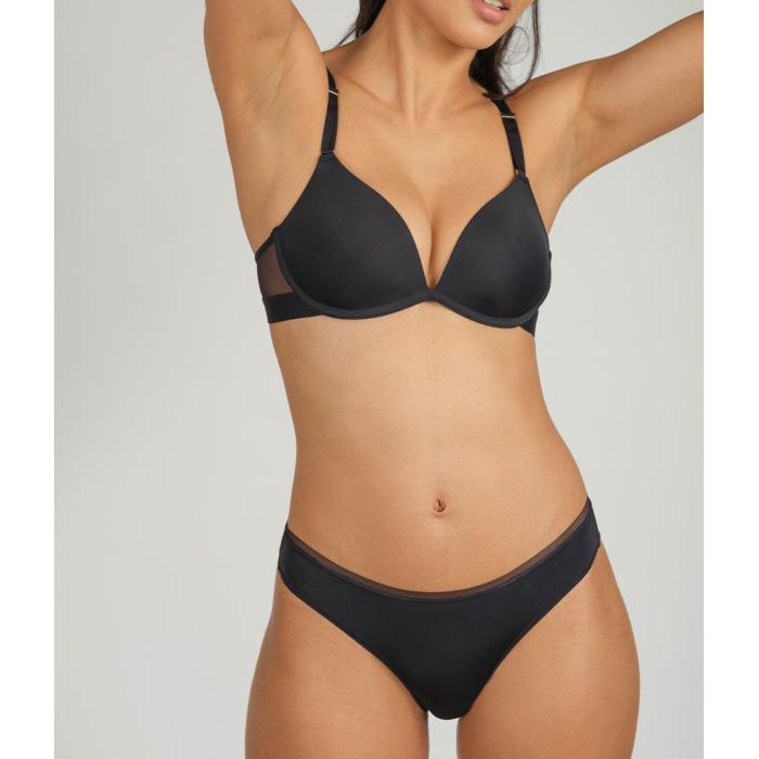 Wearlively 【 The Mesh Back Bikini: Jet Black Women 】 黒色 ブラック インナー 下着 ナイトウェア レディース インナー 下着 ランジェリー ショーツ その他 レディース