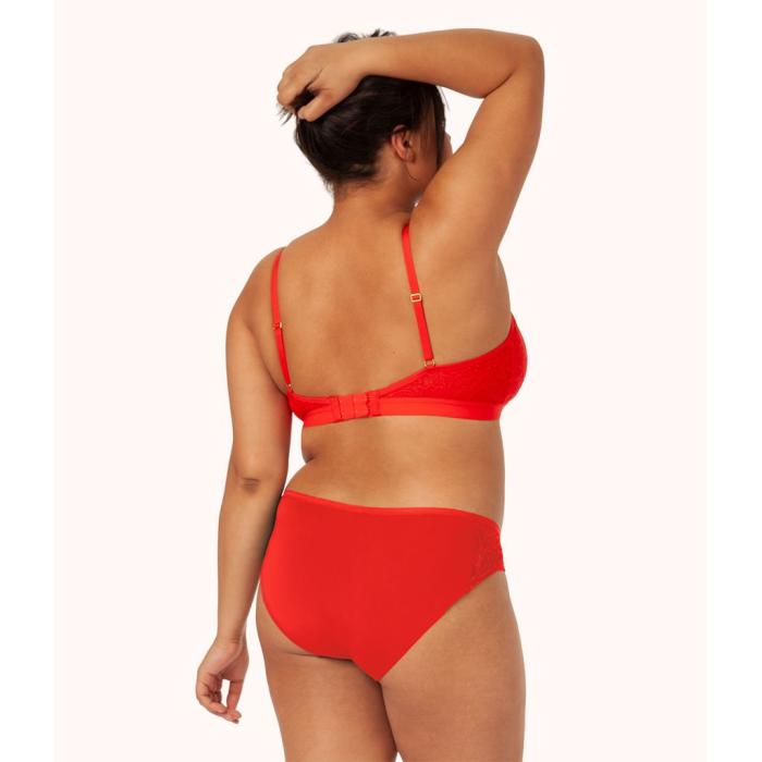 Wearlively 【 The Palm Lace Bikini: Tomato Red Women 】 Red 赤・レッド インナー 下着 ナイトウェ..