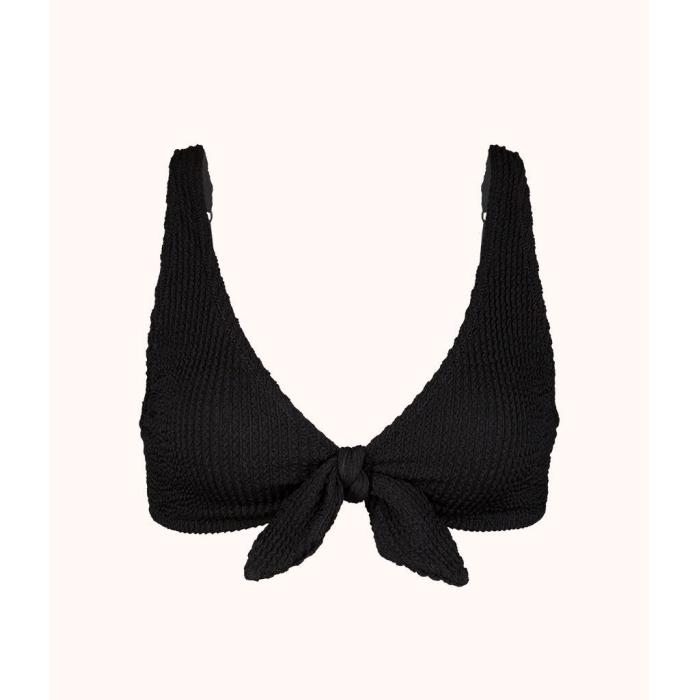 Wearlively 【 The Swim Ruched Plunge Bralette: Jet Black Women 】 黒色 ブラック レディースファッション 水着 レディース