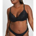 Wearlively 【 The Lace No-Wire Push-Up: Jet Black Women 】 黒色 ブラック インナー 下着 ナイトウェア レディース インナー 下着 ランジェリー ブラジャー レディース