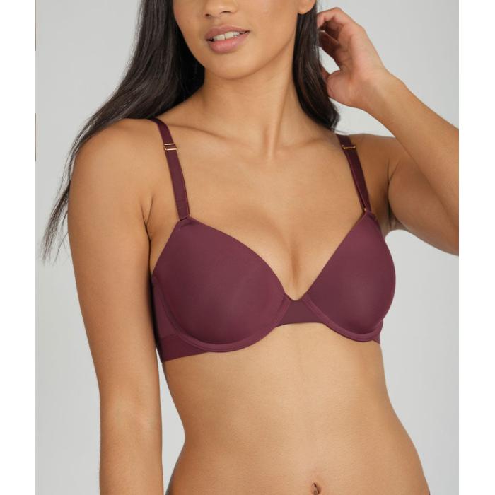 Wearlively 【 The T-Shirt Bra: Plum Women 】 Tシャツ インナー 下着 ナイトウェア レディース イン..