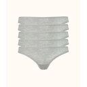 Wearlively 【 The All-Day Thong 5-Pack: Heather Gray Women 】 heather ヘザー gray 灰色・グレー・グレイ インナー 下着 ナイトウェア レディース インナー 下着 ランジェリー ショーツ Tバック Gストリング(4)