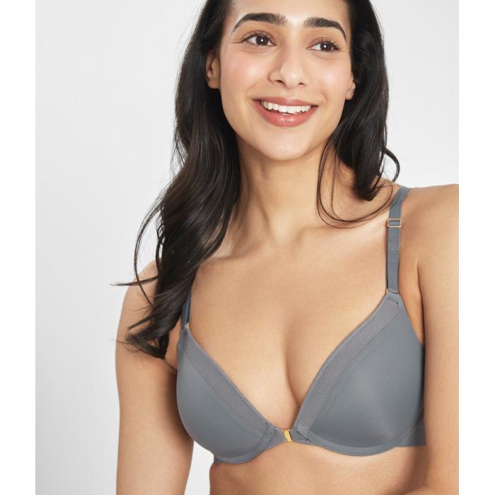 Wearlively 【 The Front Close No-Wire Bra: Smoke Women 】 インナー 下着 ナイトウェア レディース インナー 下着 ランジェリー ブラジャー レディース