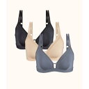 Wearlively 【 The Mesh Trim Padded Bralette Trio: Toasted Almond/Jet Black/Smoke Women 】 Padded パッド インナー 下着 ナイトウェア レディース インナー 下着 ランジェリー ブラジャー レディース