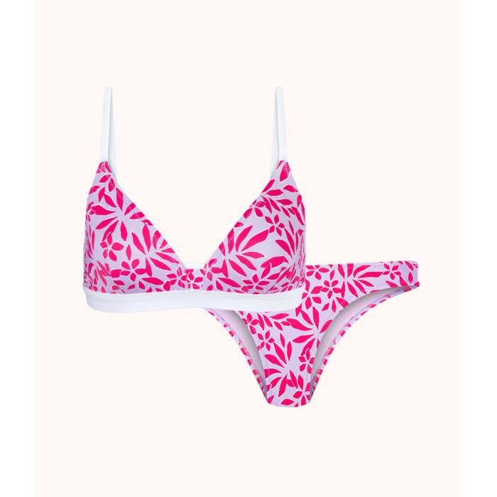 Wearlively 【 The Bralette & Cheeky Bottom Swim Bundle: Retro Palm Print Women 】 ズボン ボトムス レトロ レディースファッション 水着 レディース