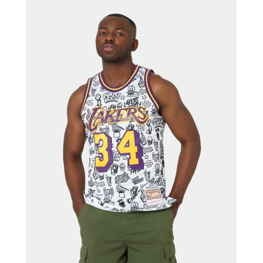 ミッチェル&ネス Mitchell & Ness 【 1996 Los Angeles Lakers Shaquille O'neal #34 Doodle Swingman Jersey Mens 】 Lakers レイカーズ ジャージ メンズファッション トップス その他 メンズ ミッチェル&ネス Mitchell & Ness 【 1996 Los Angeles Lakers Shaquille O'neal #34 Doodle Swingman Jersey Mens 】 Lakers レイカーズ ジャージ メンズファッション トップス その他 メンズ