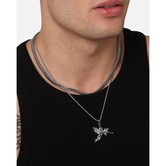 Saint Morta 【 Franco Rope Cupid Chain Set Mens 】 ジュエリー アクセサリー メンズジュエリー アクセサリー ネックレスチェーン メンズ