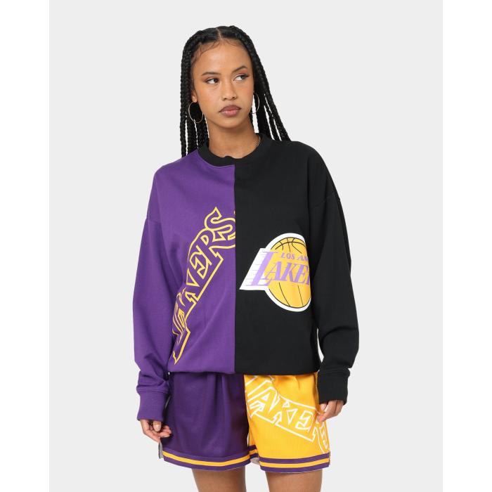 ミッチェル&ネス Mitchell & Ness 【 Women's Los Angeles Lakers Big Face 5.0 Crewneck Womens 】 レディース Lakers レイカーズ レディースファッション トップス スウェット トレーナー レディース