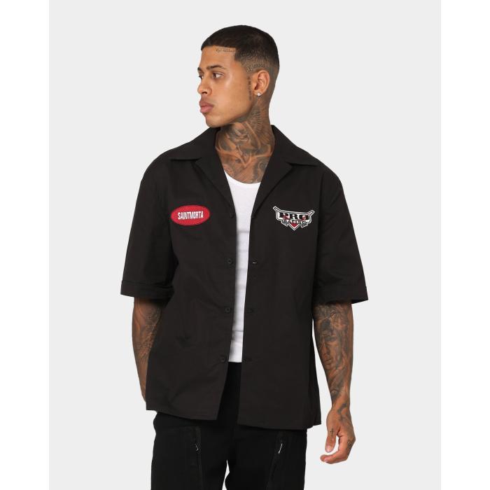Saint Morta 【 Pro Racing Mechanic Shirt Mens Black 】 プロ メンズファッション トップス その他 ..