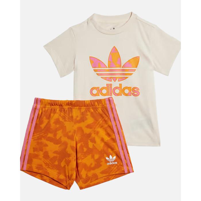 アディダス Adidas 【 Infants' Summer Allover Print Shorts And T-Shirt Set Kids Wonder-White-Pi ..