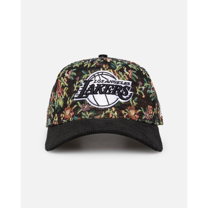 ニューエラ New Era 【 Los Angeles Lakers 'Black Corduroy Floral Tapestry' 9Forty A-Frame Snapbac..
