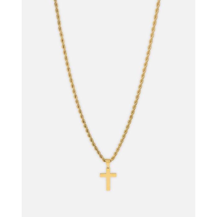 Saint Morta 【 Cross Pendant Rope Chain & Bracelet Bundle Mens Gold 】 ブレスレット ジュエリー アクセサリー メンズジュエリー アクセサリー ネックレスチェーン メンズ ゴールド